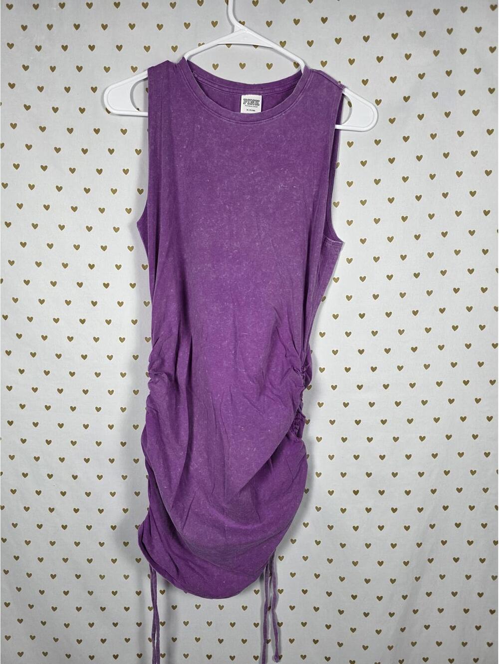 Victorias Secret PINK Purple Cinched T Shirt Dress Sleeveless Medium